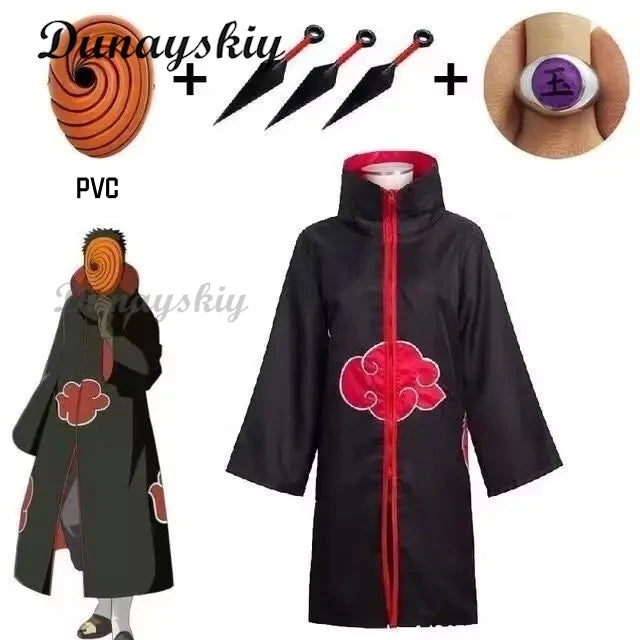 Anime Obito Cosplay Costume for Boys Obito Mask Carnival Halloween Costume Children Adult Suitable Height 135cm-185cm