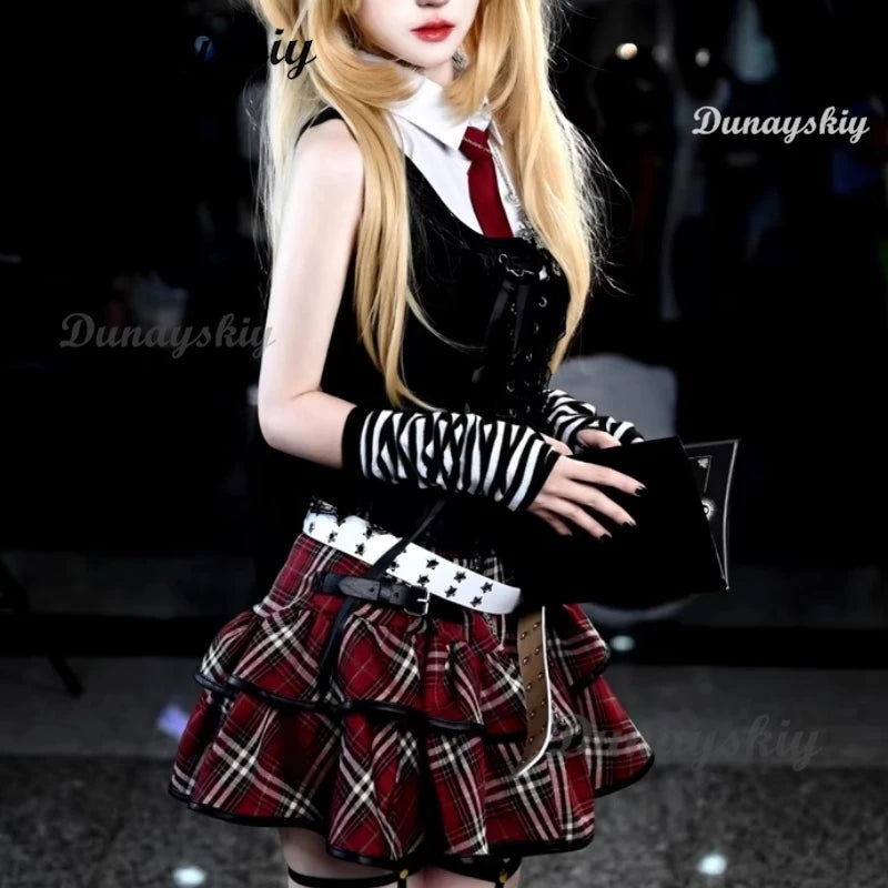 Misa Sexy Dress Subculture Necklace Amane Cosplay Note Death Jirai Kei Costume Debut Daily y2k GothLoli Uniform Outfit Wig