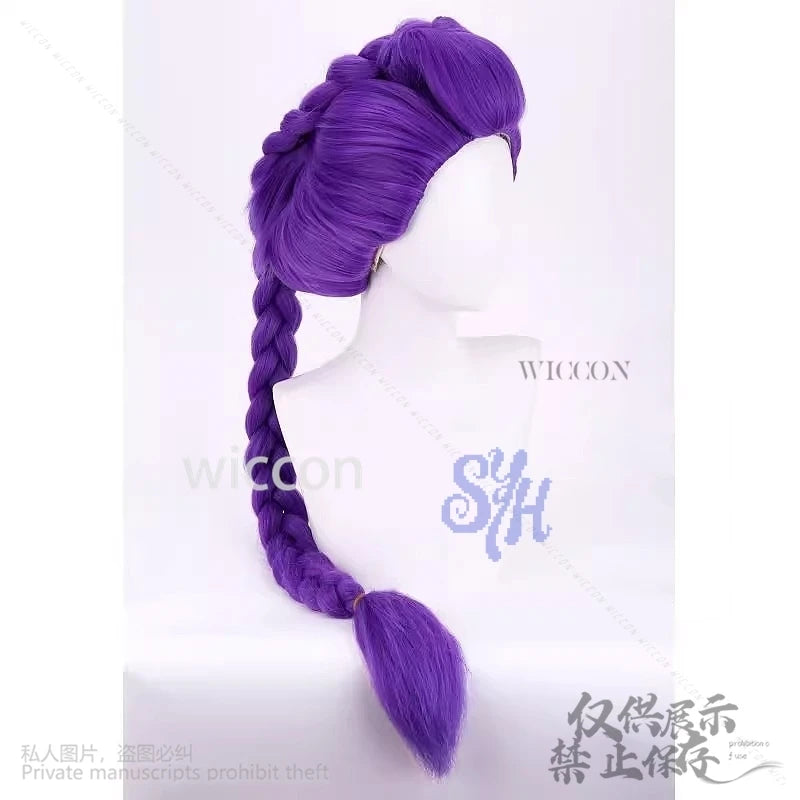 Rumi Cosplay Movie Anime Kpop Demon Huntrix Purple Heat Resistant Synthetic Idol Girls Groups Wig Fashion Y2K Cos Hair Halloween