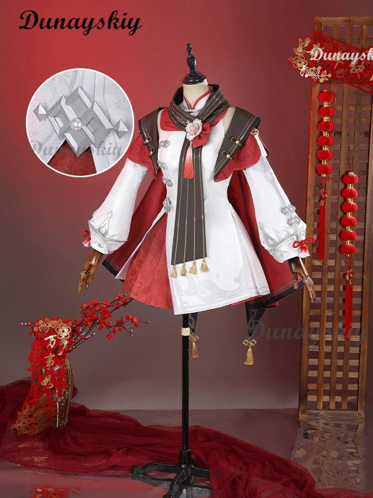 Genshin Impact Hutao New Skin Cosplay 2025 Genshin Lantern Rite Hu Tao Outfit Long Wig Halloween Xmas Cosplay Costume for Girls