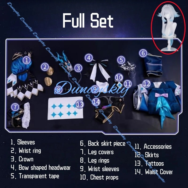 Honkai Star Rail Cerydra Game Cosplay Costume Wig Dress Uniform Wing Amphoreus For Women Girls Halloween Festival Party Props