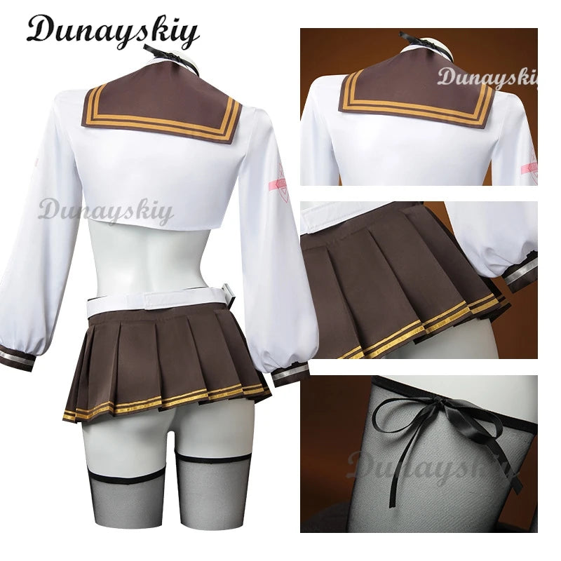 Nikke Bride Cosplay JK Sailor Uniform Game Nikke The Goddess Of Victory White Costume Apron Sexy Costumes Wig Halloween Suit
