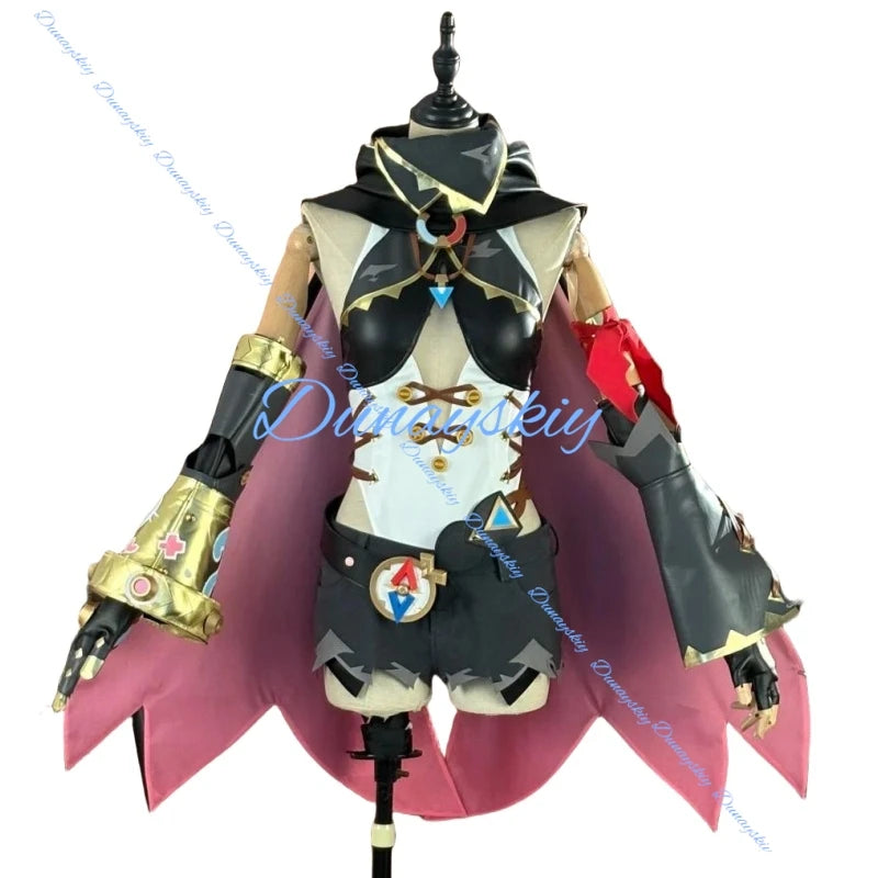 Genshin Impact Jahoda Cosplay Costume Set - Wig, Uniform, Cloak, Hat, Glasses & Headwear | Perfect Outfit & Props for Women/Girl