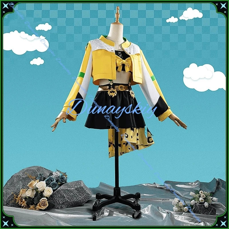 Game Umamusume Pretty Derby Jungle Pocket Cosplay Costume Wig Ear Tail Jungle Pocket Uniform Dress Yellow Coat Female Halloween