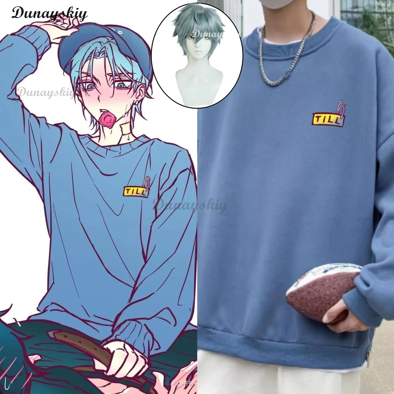 Alien Stage Ivan Till Cosplay Costume Set Suit Wig Hat Hoodie Idol Anime Clothes Dress Up Halloween Christmas Party