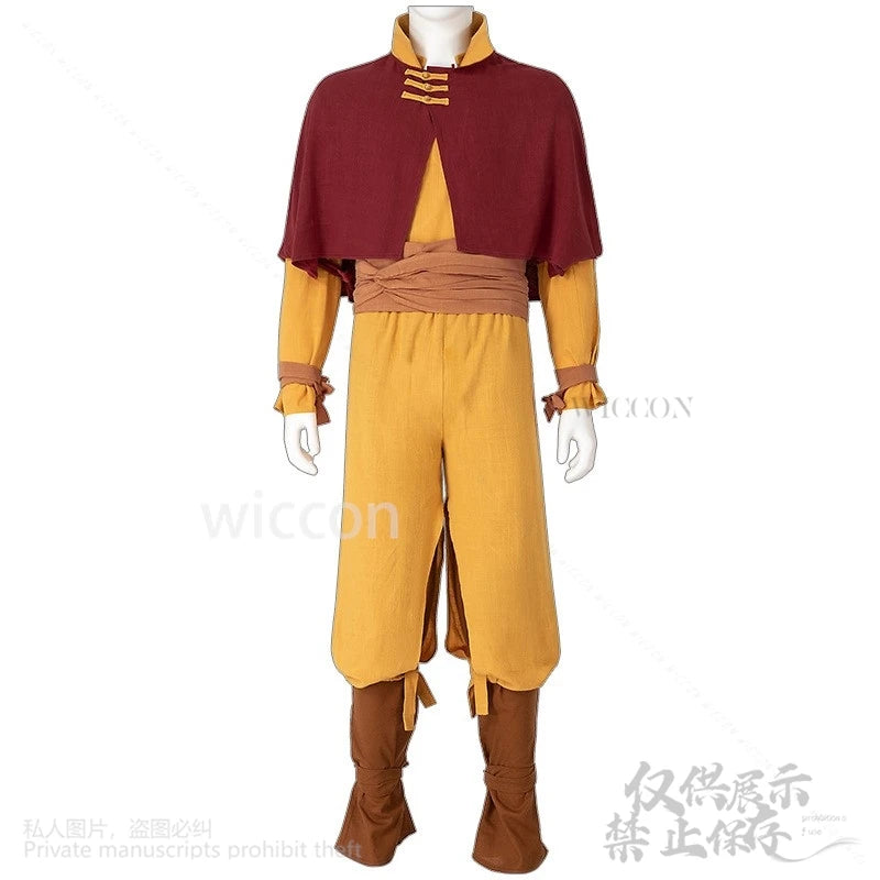 Anime Movie Avatar The Last Airbender Cosplay Aang High Quality Costume Suit Uniform Halloween Christmas Props Shoes Customized