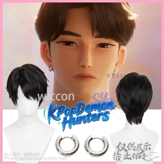 Anime Demon Saja Boy Jinu Cosplay Korea Idol Short Straight Hair For Handsome Boy Halloween Party Heat Resistant Customized