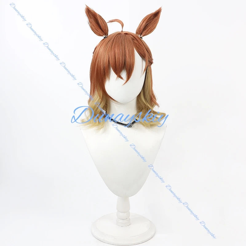 Game Umamusume Pretty Derby Jungle Pocket Cosplay Costume Wig Ear Tail Jungle Pocket Uniform Dress Yellow Coat Female Halloween