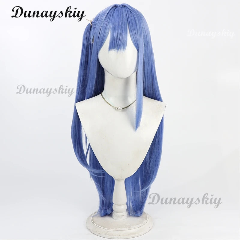 Game NIKKE：The Goddess of Victory Synthetic Hair Arcana Cosplay Wig 80cm Long Blue Ponytail Wigs Customized