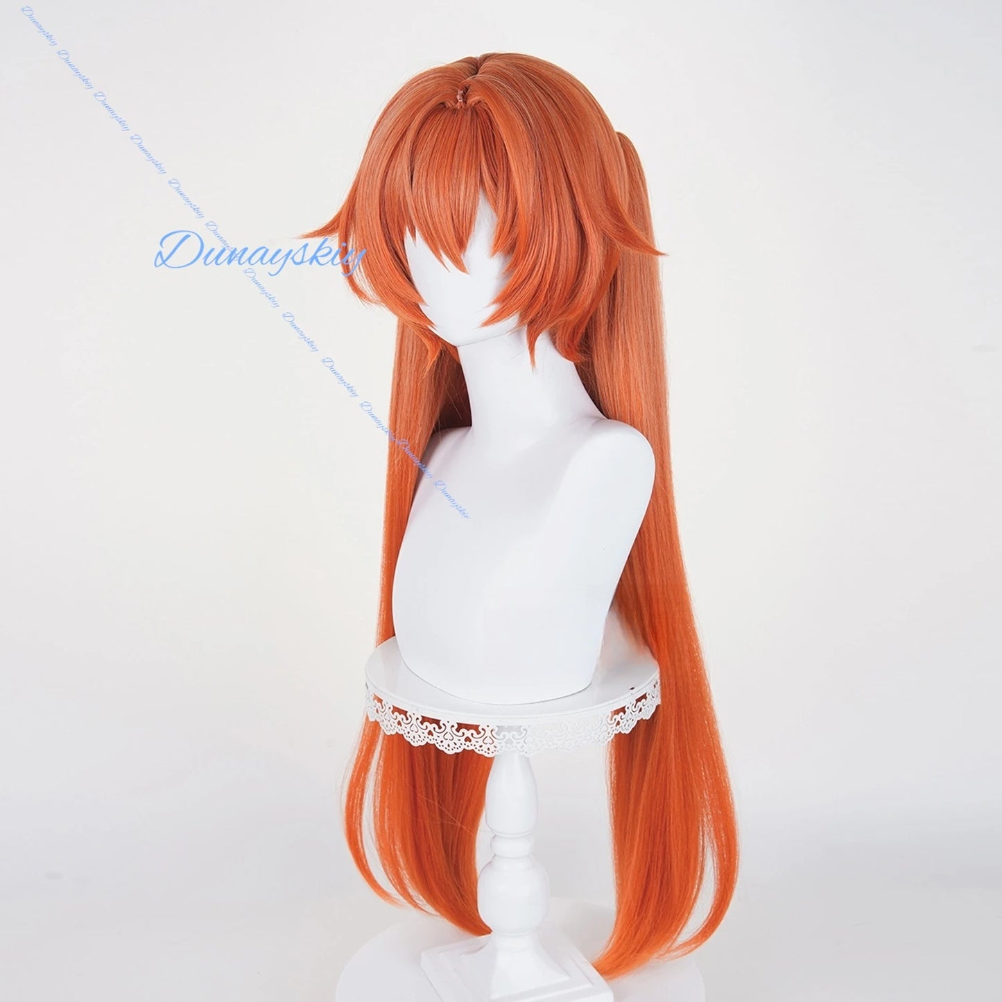 Game Zenless Zone Zero Orphie Cosplay Wig 80cm Orange Women Wigs With Double Ponytails Heat Resistant Synthetic Hair