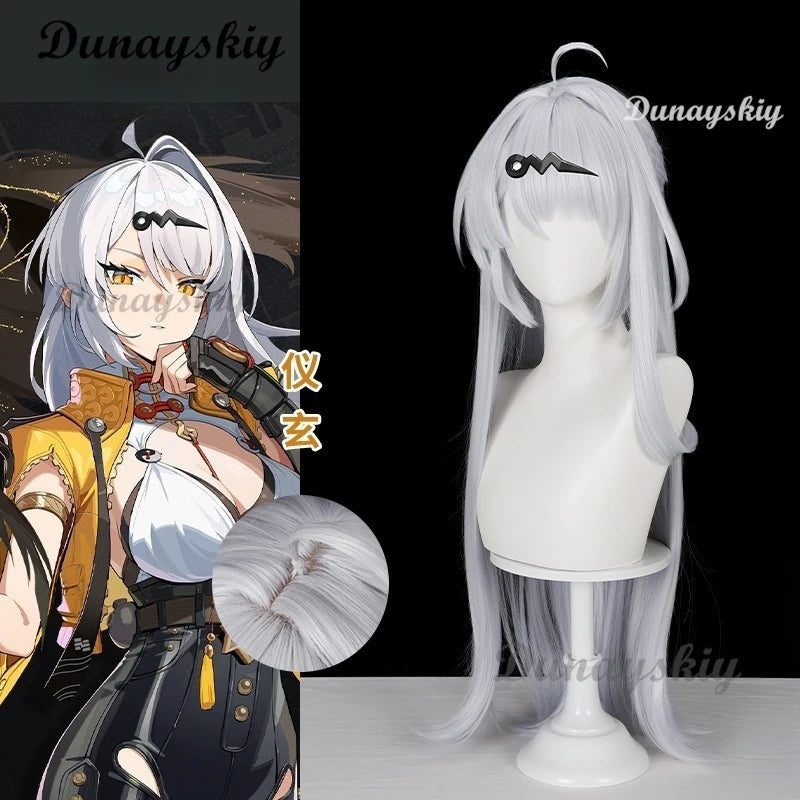 Game Zenless Zone Zero Yixuan Cosplay Wig Long Black Hair Synthetic Hair Haipin Headwear Women Men Halloween