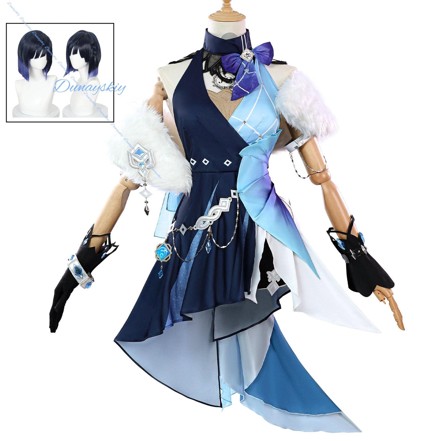 Genshin Impact Yelan Tranquil Banquet Cosplay Costume Set – Wig & High Heels Included | Sexy Women's Outfit for Halloween Parti