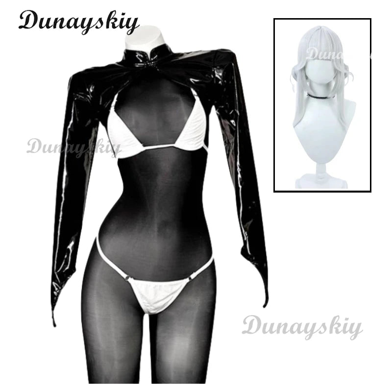 NIKKE Blanc Sexy Cosplay Jumpsuit Game The Goddess of Victory Net Costume White Bunny Girl Uniform Bikini Set Leather lingerie