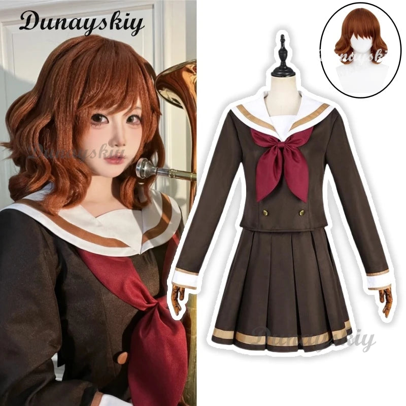 Anime Hibike! Euphonium Kousaka Reina Cosplay Costume Wig Japanese JK School Uniforms Skirt Woman Kawaii Halloween Sailor Suit