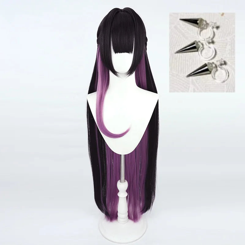 NIKKE Goddess of Victory Mihara Cosplay Wig Earrings Long Straight Women Hair Heat Resistant Synthetic Hair