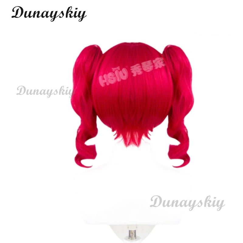 Vtuber Synthesizer V Kasane Teto Meserizer Cosplay Wig Vtuber Halloween Carnival Party Blue  Red Double Ponytail Long Hair