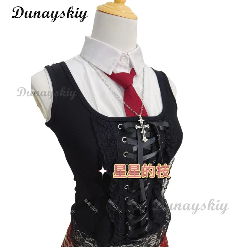 Misa Sexy Dress Subculture Necklace Amane Cosplay Note Death Jirai Kei Costume Debut Daily y2k GothLoli Uniform Outfit Wig