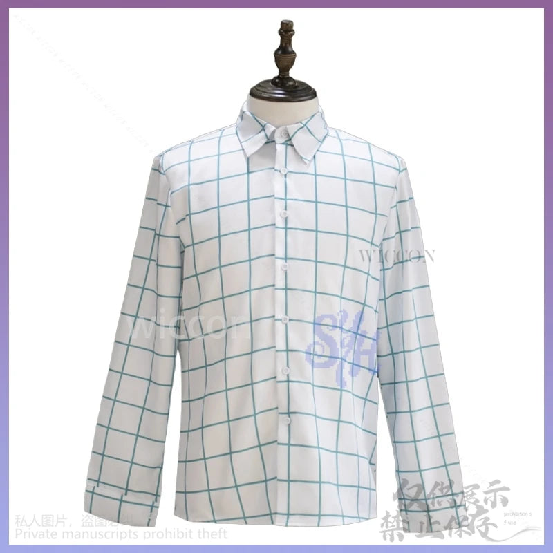 Kpop Demon Saja Boys Soda Pop Uniform Cosplay Jinu Anime Costume Fashion Handsome Korea Idol Retro Plaid Long Sleeve Shirt 코스프레