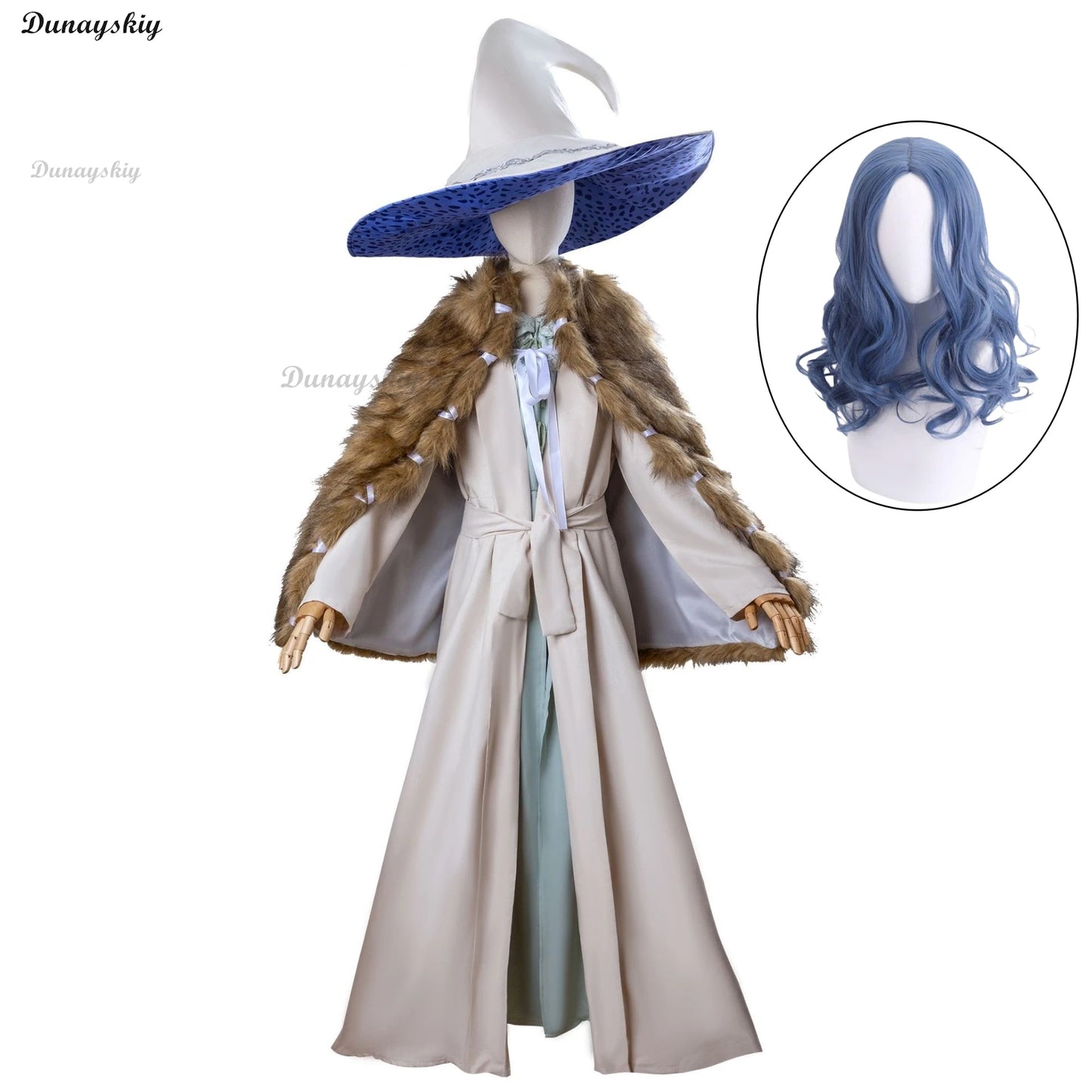 Ranni Game Elden Cosplay Witch Ranni Costume Wig Dress Ring Cloak Hat Woman Man Carnival Party Cape uniform set S-XXXL