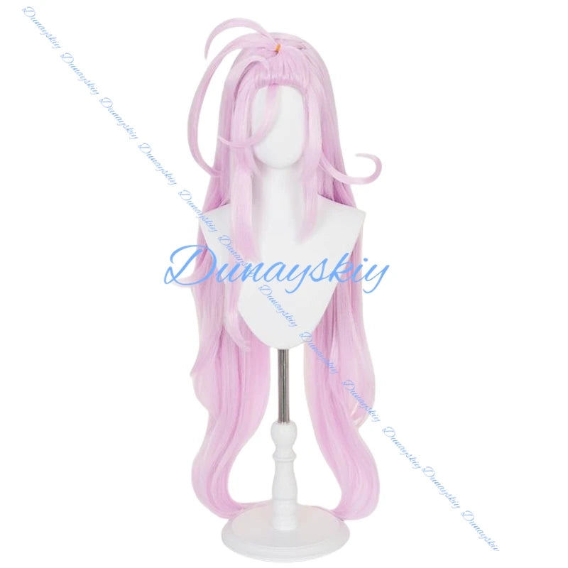 Genshin Impact Aino Cosplay Wig Long Pink Hair Clink-Clank Krumkake Craftshop Heat Resistant Fiber Hair Halloween for Women Girl