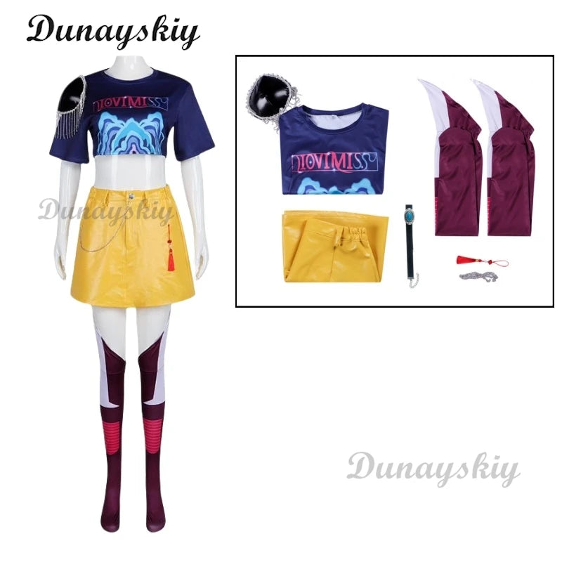 Anime KPop Demon Hunters Cosplay Costume for Women Zoey Mira Rumi Cosplay Fantasy Roleplay Outfits Halloween Carnival Party Suit