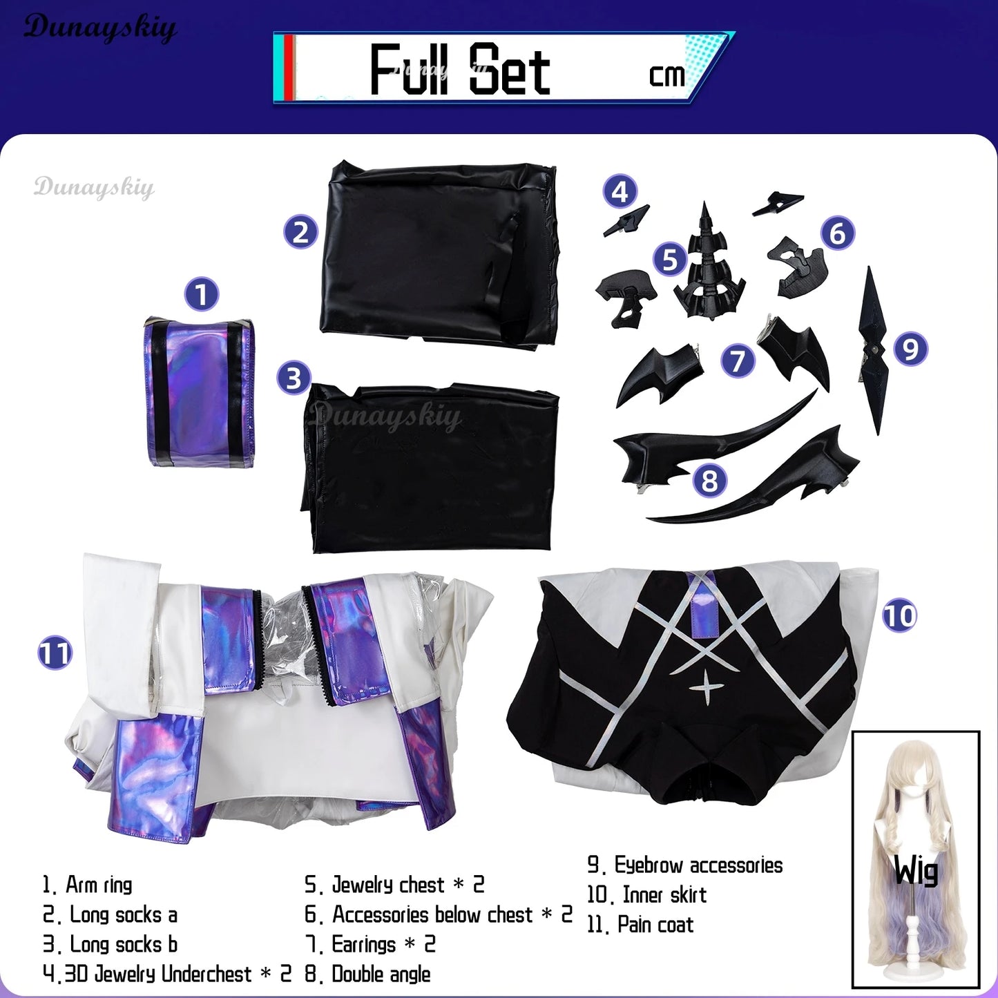 Game Arknight Necrass Eblana Dublinn Cosplay Costume Wig Leggings Uniform Accessories Halloween Party Suit