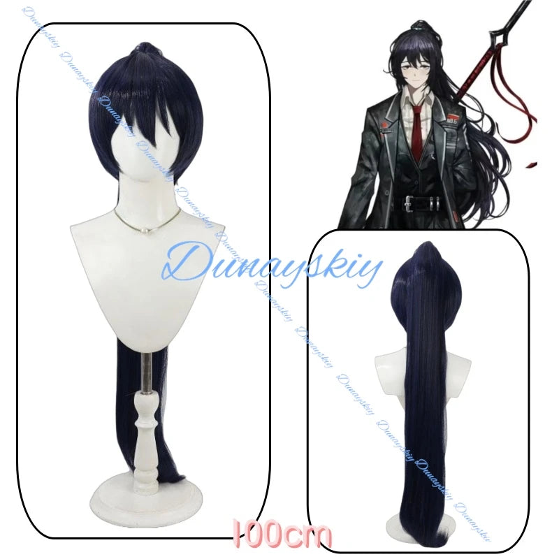 Game Limbus Company Hong Lu Adult Cosplay Wig Dark Long Purple Heat Resistant Synthetic Hair 100cm Halloween Carnival Party