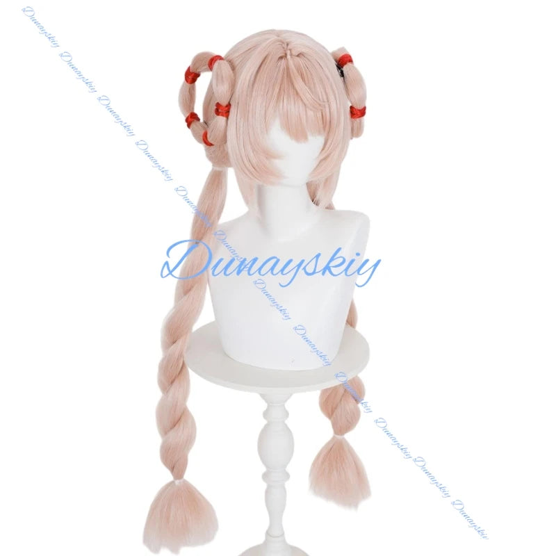 Zenless Zone Zero Zhao Cosplay Wig 85cm Pre Braided Pink Wig Anime Heat Resistant Synthetic Wigs for Halloween Carnival Party