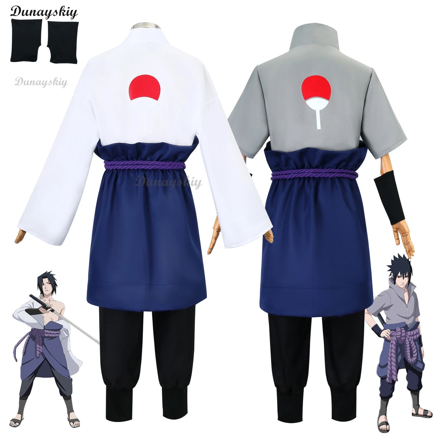 Anime Uchiha Sasuke Cosplay Outfit Halloween Costume Wig Party Role Play Uniform Comic Clothes Outfit Customized