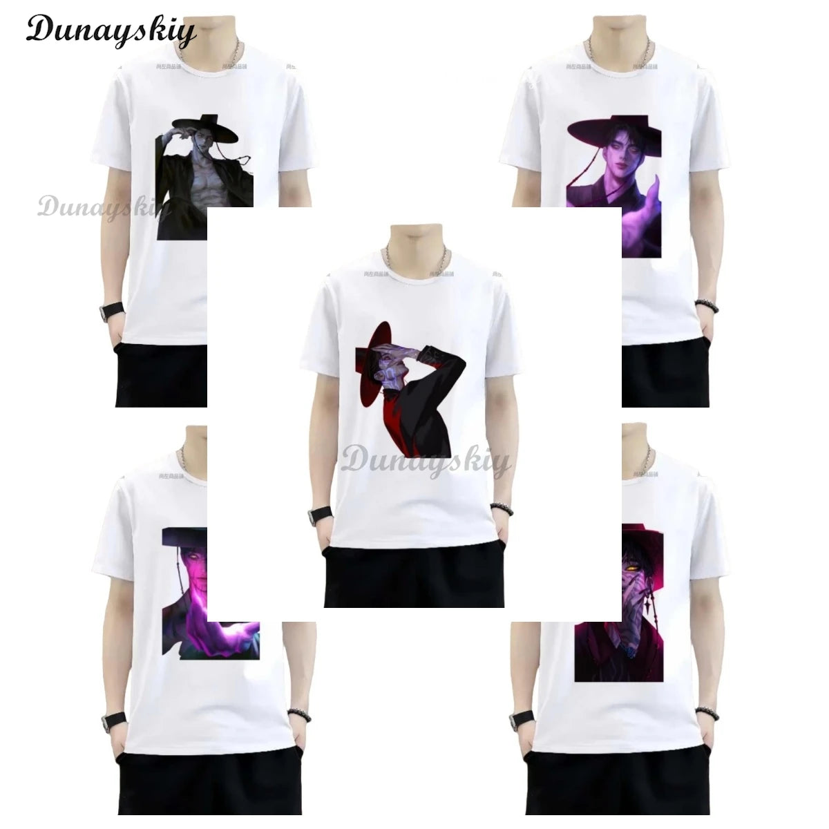 Vintage Washed T-Shirt Cosplay K Pop Demon Hunters Team Anime Simple T Shirts Popular Tshirt for Male Beach Aesthetic Print Top