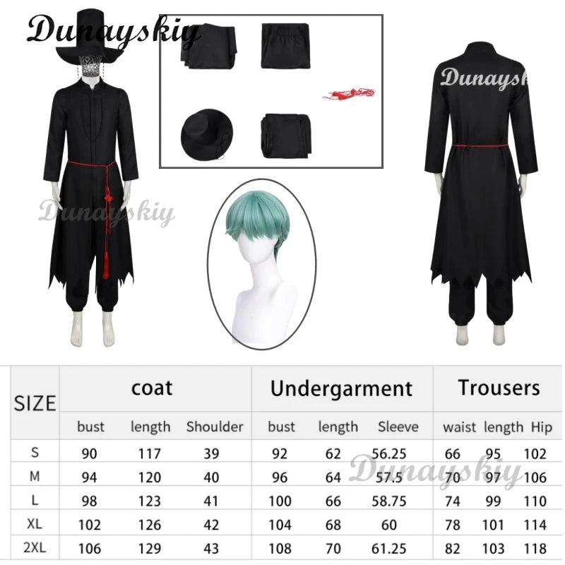 Anime KPop Demon Hunters Saja Boys Cosplay Costume Wig Black Uniform Outfit For Men Women Baby Coat Hat Belt Props Carnival