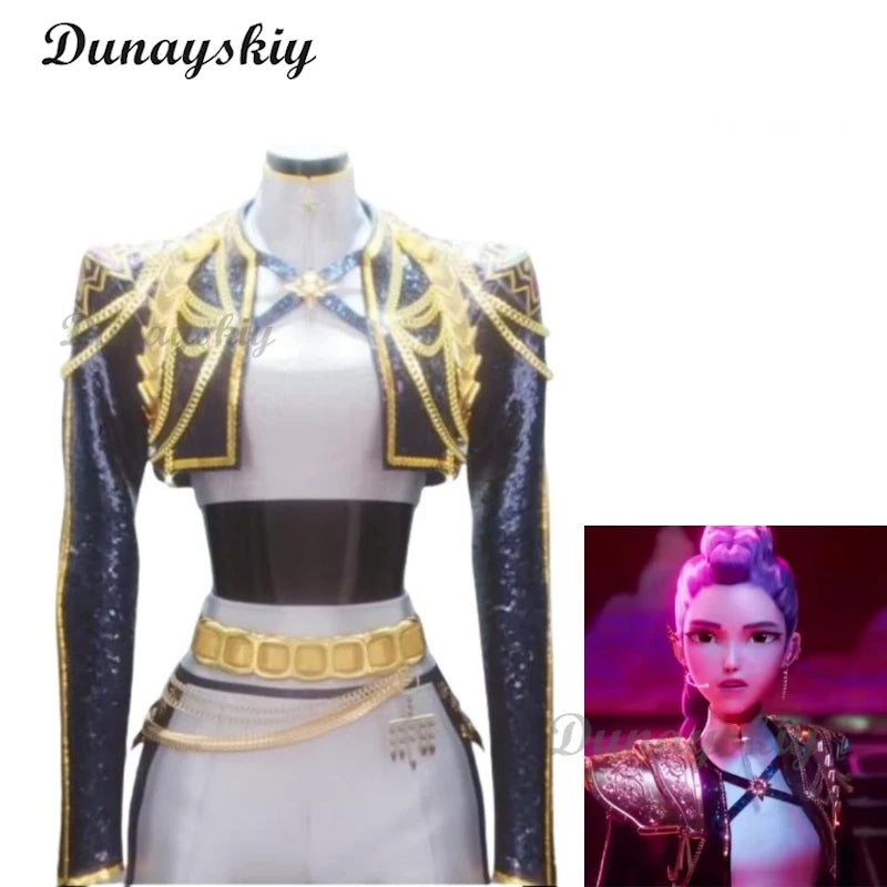 Kpop Demon Zoey Rumi Cosplay Costume Wig Hunters Mira Heavy Duty Y2K Cyber Metaverse Gothic Futuristic Stage Performance Outfit