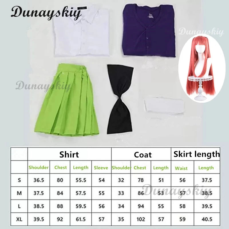 Anime The Quintessential Cos Quintuplets Nakano Miku Nino Ichika Itsuki Cosplay Costume Woman JK Japanese School Uniform Suit