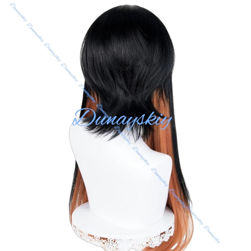 Anime Gachiakuta Amo Empool Cosplay Wig Long Black Orange Hair 70cm For Women Men Halloween Party Props Wig + Free Cap