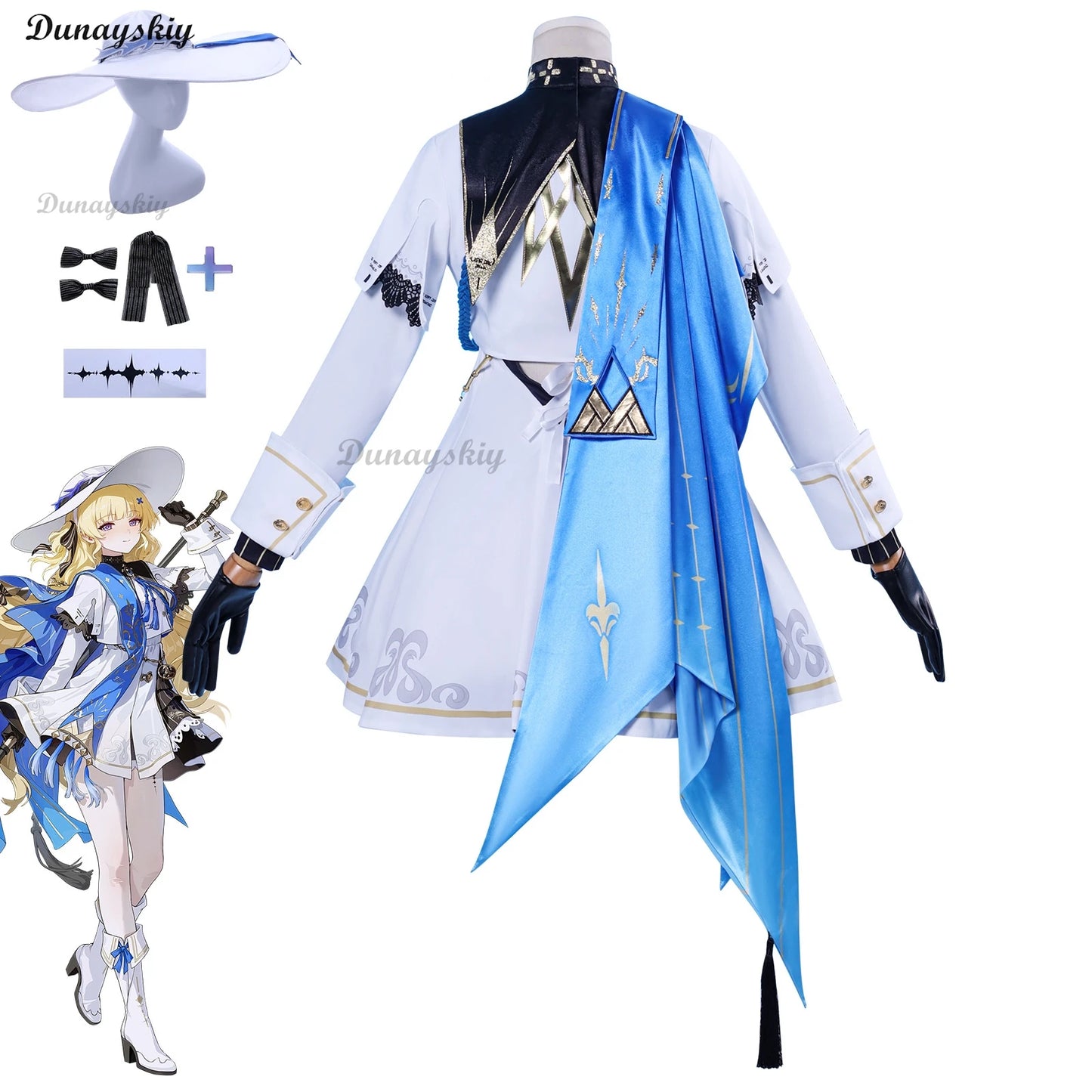 Wuthering Waves Phoebe Cosplay Costume  Wig Lolita Skirt Women's Dresses Wig Headband Accessory Anime Party Role-playing Suit