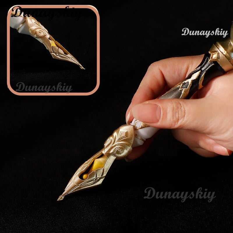 Highly Detailed Honkai: Star Rail 1:1 Replica Trailblazer's Memory Contract Feather Pen Cosplay Prop with Light-Up Feature