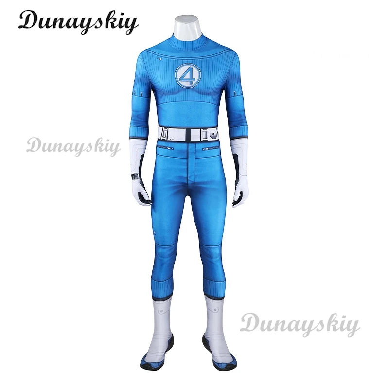 Fantastic Four Cosplay Human Torch Costume Johnny Storm Jumpsuits Halloween Carnival Party Christmas Play Role Clothes Clothing