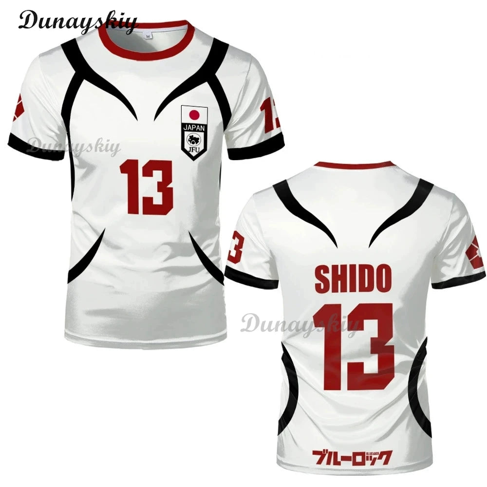 Anime Blue Cosplay Lock #10 #2 #13 SAE Shirt Football Jersey Oliver Aiku Cosplay Costumes Shidou Soccer Uniform 3D Printing