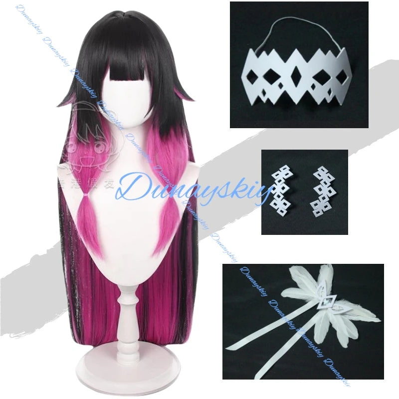 Genshin Impact Columbina Cosplay Costume Wig Headwear The Damselette Dress Uniform Eleven Fatui Harbingers Halloween Party