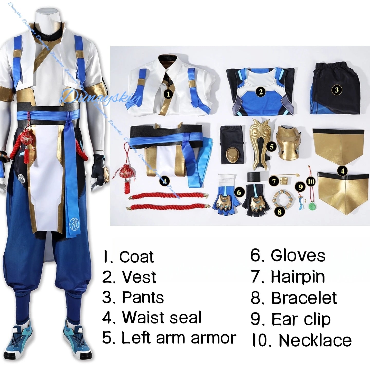 Game O Wuyang Cosplay Costume Uniform Halloween Carnival Party Christmas Play Role Clothes Clothing Shoes