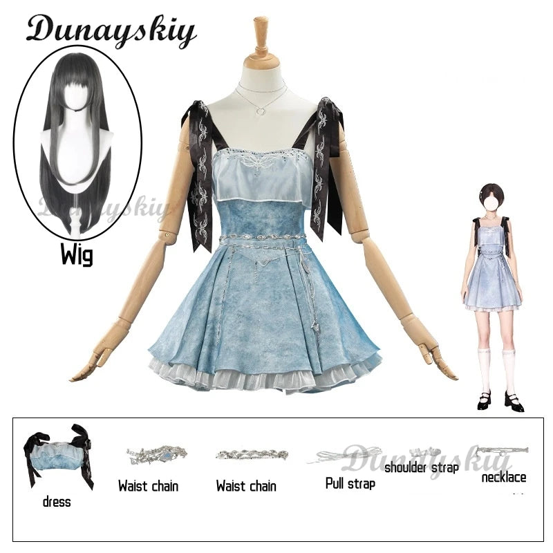 Caleb Couple Suit Love And Deepspace Cosplay Costume Blue Camisole Dress Girls Women Clothes Halloween Party Suit Customized