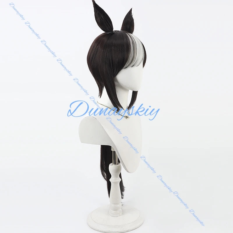 Game Pretty Derby Hokko Tarumae Cosplay Wig Ear Tail Umamusume Pastel Marine Locodol 2 Styles Hair Hallowmas Party Adult Women