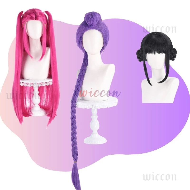 Kpop Huntrix Group Rumi Zoey Mira Cosplay Anime Demon Hunters Costume Coat Earrings Set 코스프레 Halloween Party Outfit for Girls