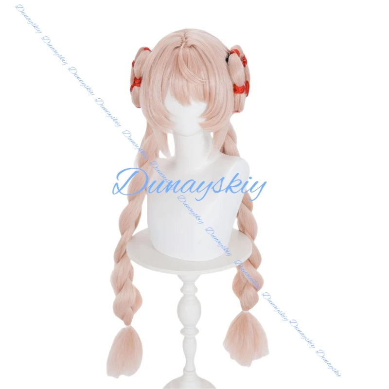 Zenless Zone Zero Zhao Cosplay Wig 85cm Pre Braided Pink Wig Anime Heat Resistant Synthetic Wigs for Halloween Carnival Party