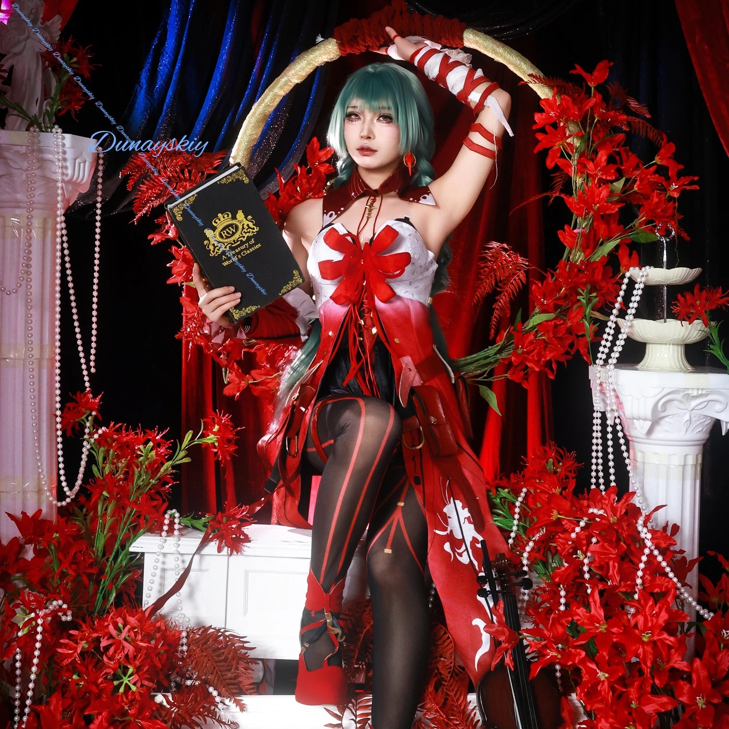 Wuthering Waves Phrolova Cosplay Costume Dress Wig Earrings Fractsidus Halloween Party for Women Girls Carnival Accessory