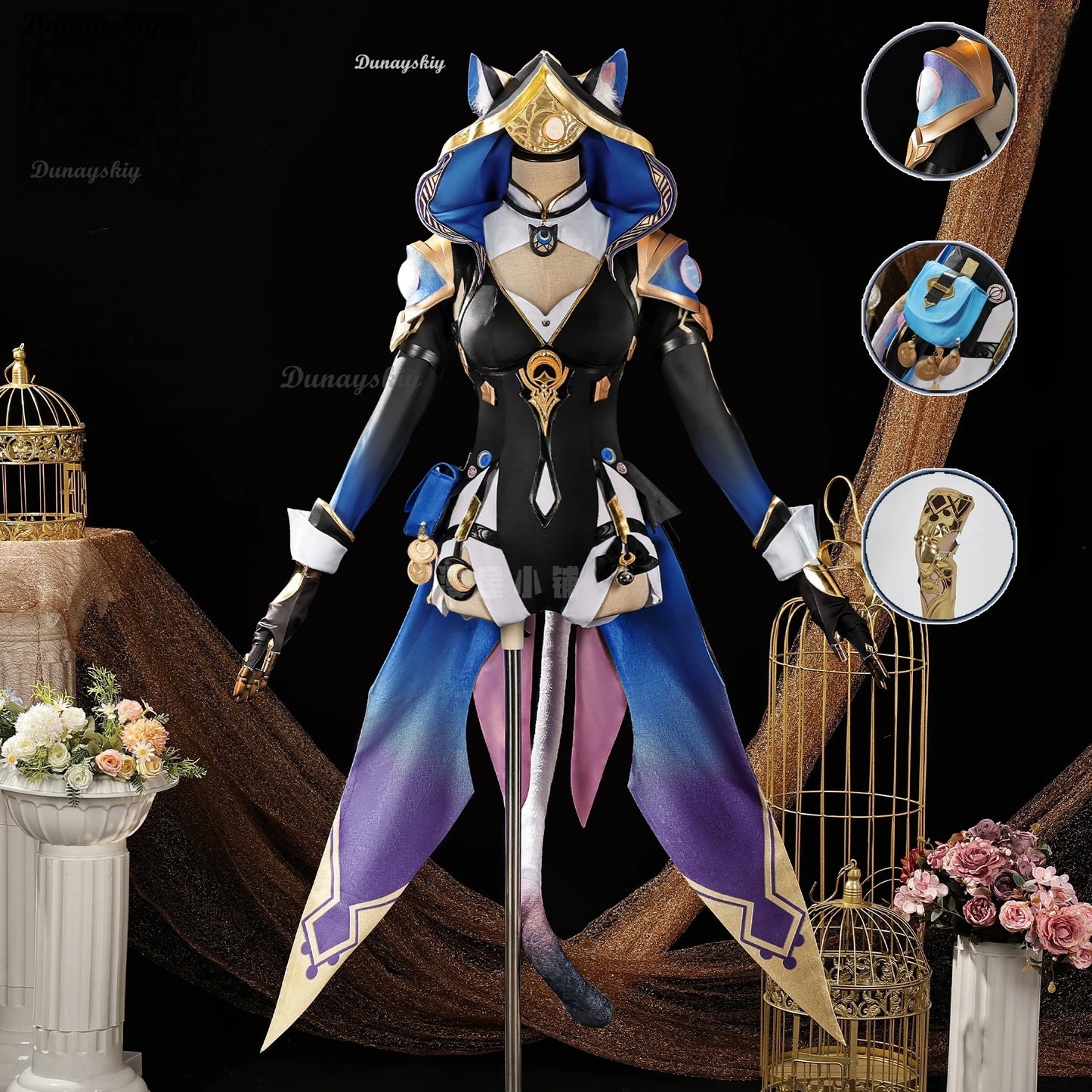 Honkai Star Rail Cipher Cosplay Costume Wig Uniform Cipher Cifera Bodysuit Hat Tail Amphoreus Halloween Party Women Girls Props