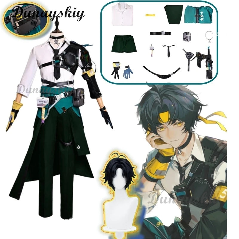 Harumasa Cosplay Costume Wig Zenless Zone Zero Game Uniform Headband Choker Props Section 6 Halloween Party for Women Men