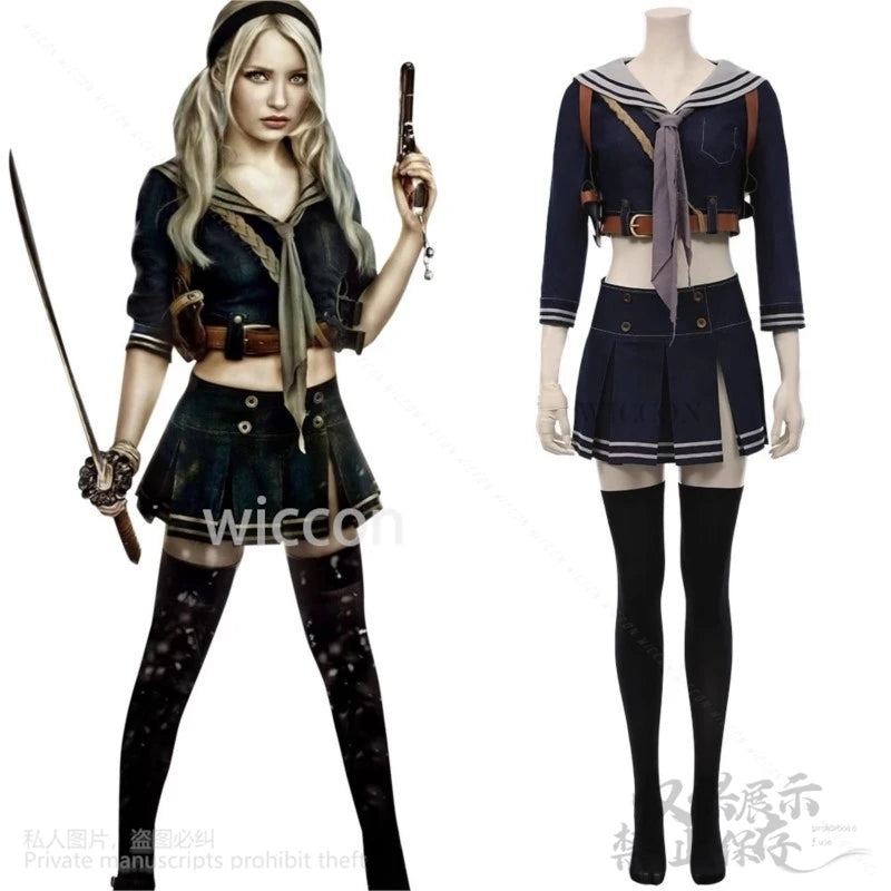 Anime Movie Sucker Punch Baby Doll Cosplay Jirai Kei Girls Costume JK Uniform Dress Halloween Christmas For Girls Customized