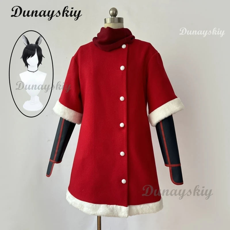 Dungeon Meshi Izutsumi Cosplay Costume Disguise for Adult Women Girls Winter Coat Wig Ears Tail Outfits Halloween Carnival Suit
