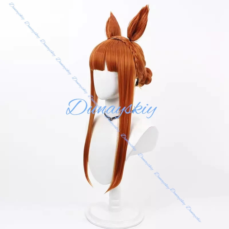 Uma Musume Pretty Derby Silence Suzuka Cosplay Wig Prop Headwear Anime Roleplay Party Costume Prop Synthetic Hair